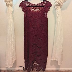 Free people short lacey maroon dress